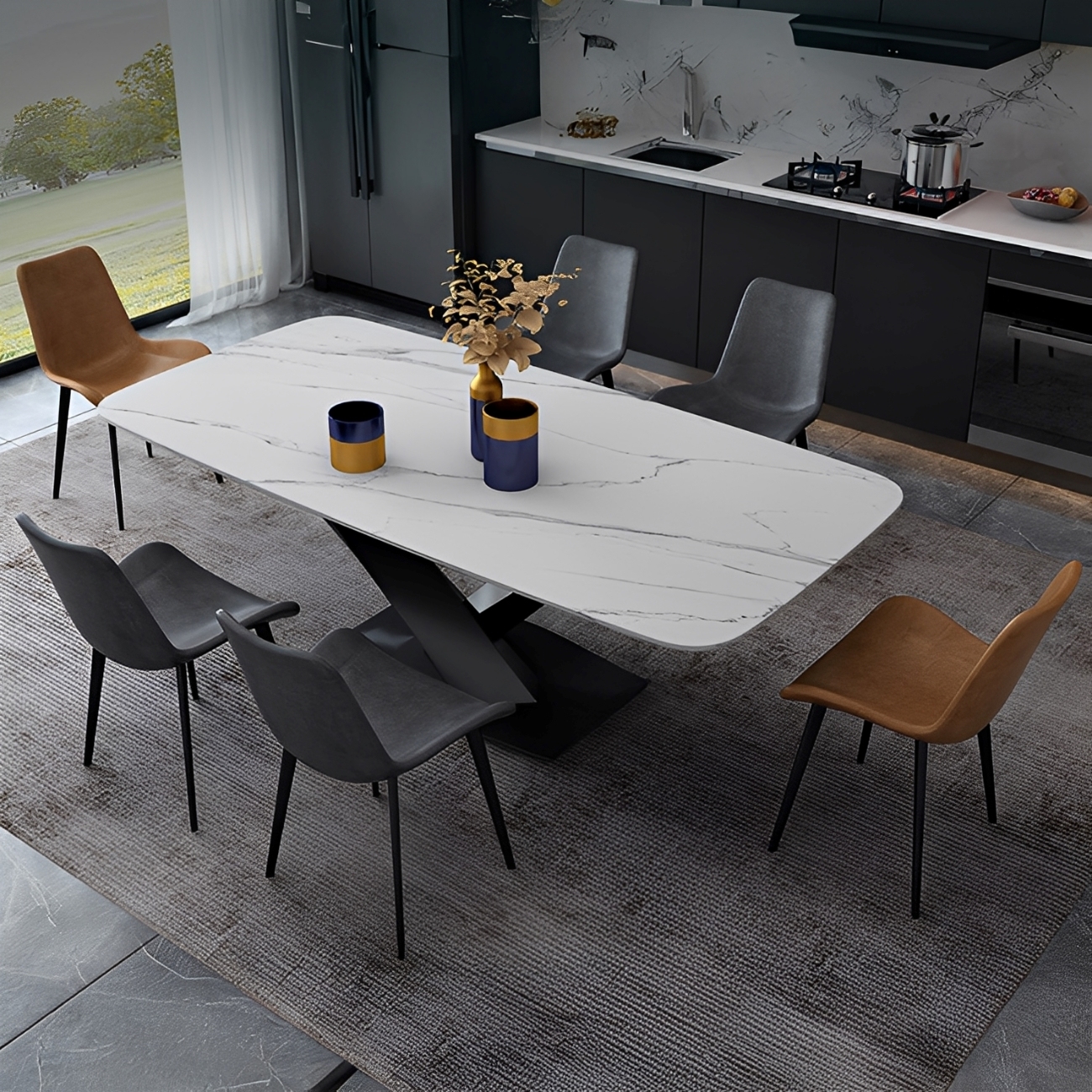 クロスレッグダイニングテーブル