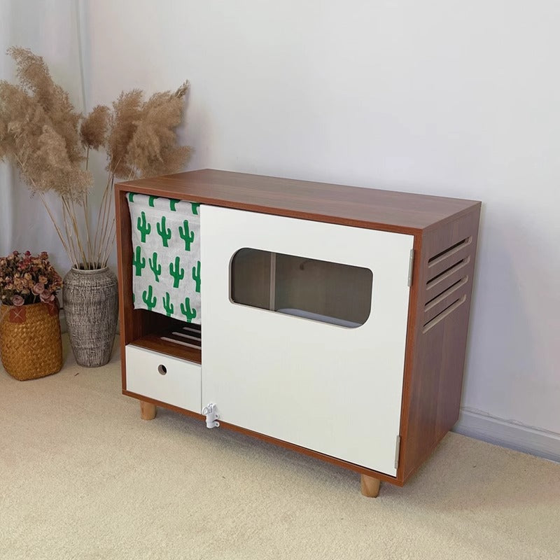 木製猫トイレキャビネット | 北欧風インテリアに溶け込むシンプル