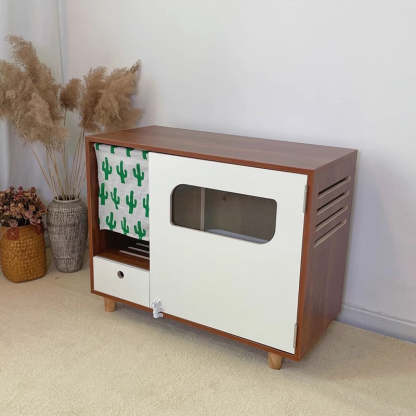 木製猫トイレキャビネット | 北欧風インテリアに溶け込むシンプル