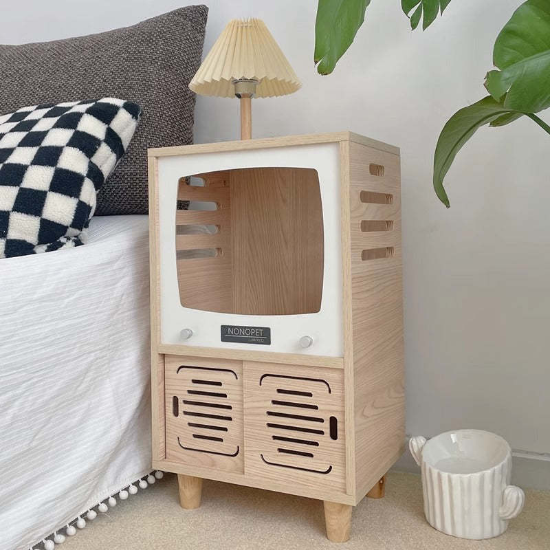テレビ型木製キャットハウス
