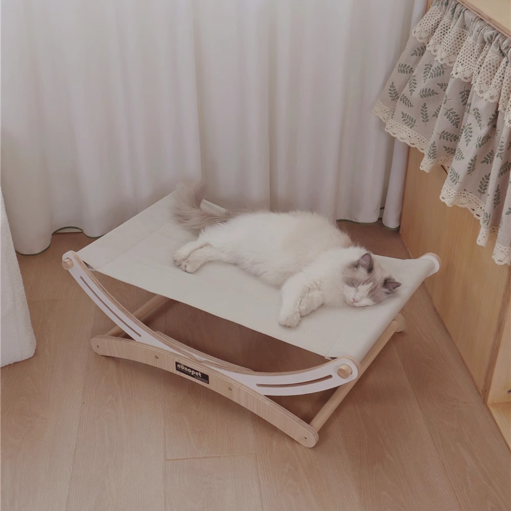 木製猫用ハンモックベッド