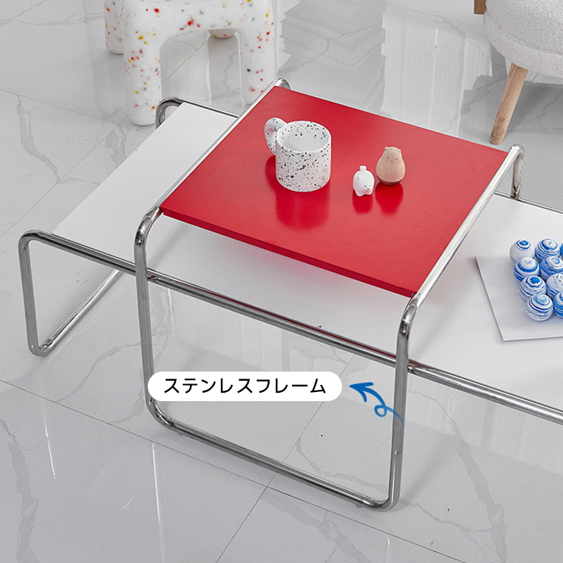 ステンレスフレームローテーブルセット