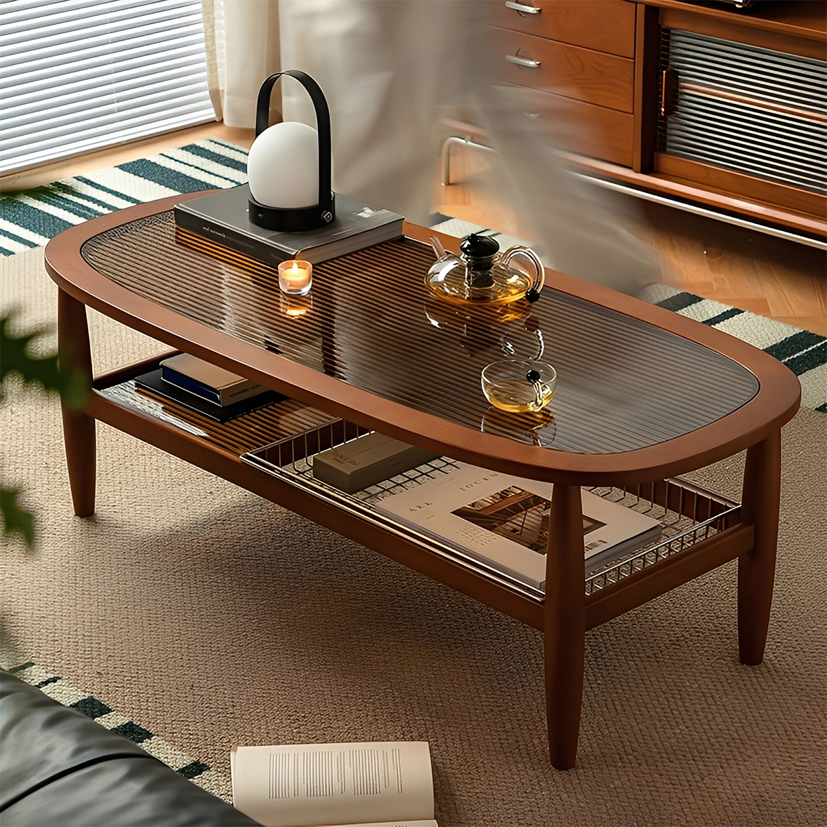 レトロ ヴィンテージ 折り畳み式 センターテーブル ラタン脚 レトロ ヴィンテージ 折り畳み式 センターテーブル ラタン脚