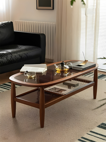 モダンな楕円形ガラステーブル モダンな楕円形ガラステーブル 木製 テーブル