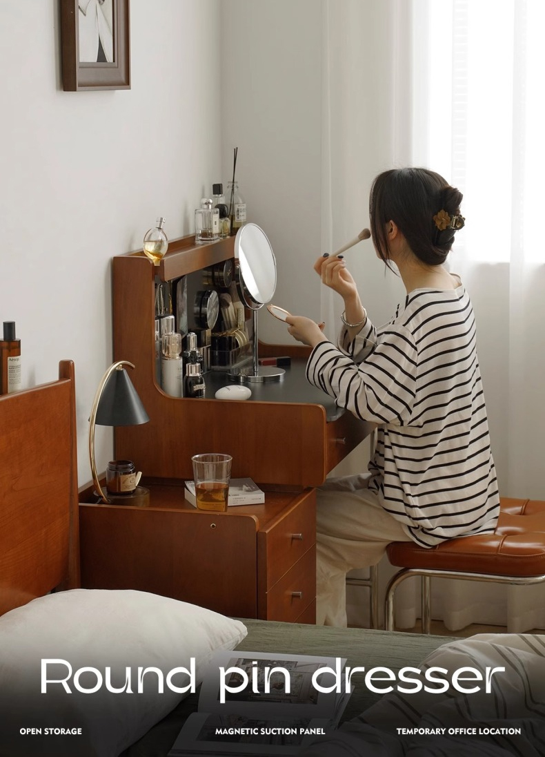 ツゲ材 隠し収納付き木製ドレッサー – CAGUUU