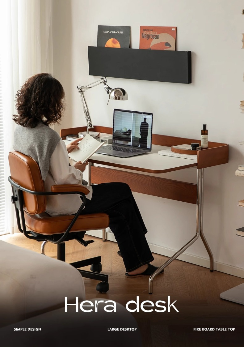 ホワイトアッシュ材無垢　ホテルスタイルデスク THE TABLE / 無垢 ホワイトアッシュ × Colored Steel 全8色