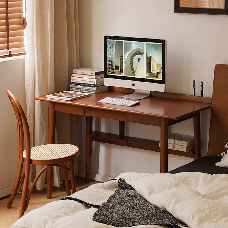 ツゲ材 天然木多機能パソコンデスク | 使い勝手に配慮した収納が作業