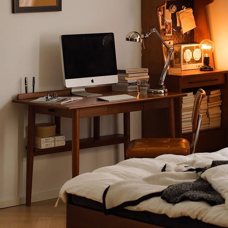 ツゲ材 天然木多機能パソコンデスク