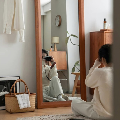 チェリー材 ナチュラルミラースタンド