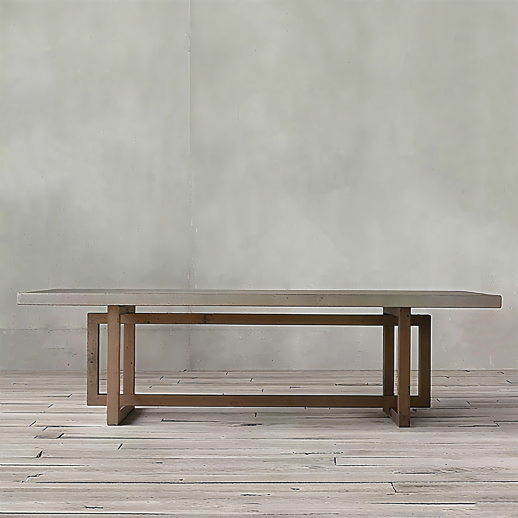 コンクリートロングダイニングテーブル | 自然素材の魅力を