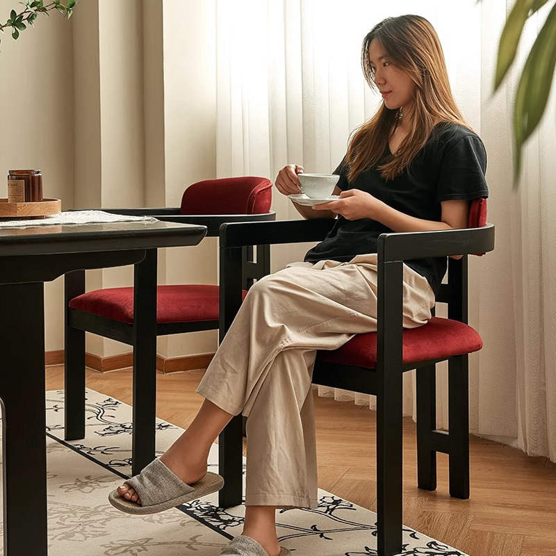 モダール生地エレガントダイニングチェア