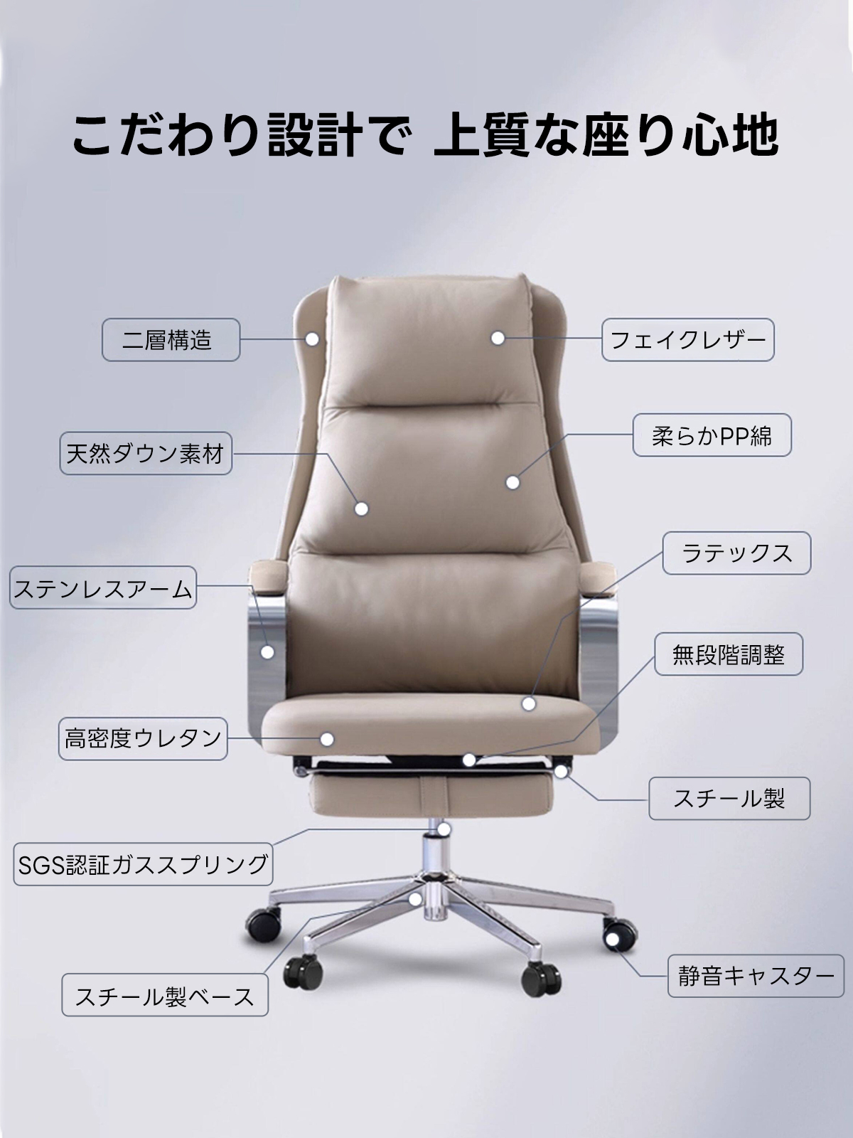 デスクチェア kuma エグゼクティブオフィスチェア | 快適さと機能性を兼ね備えた