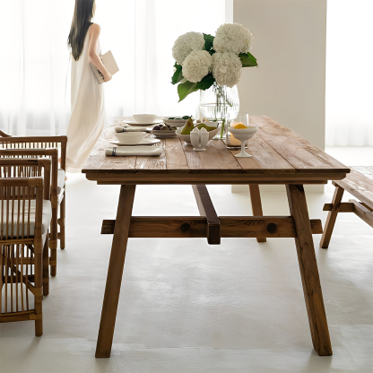 パイン材テーブル＆ベンチセット