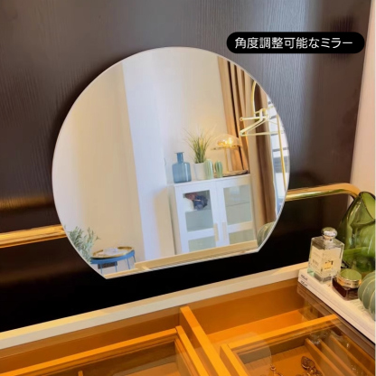 ガラス天板モダンドレッサーチェアセット