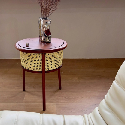 ラウンドラタンサイドテーブル