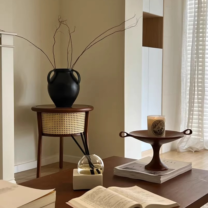 最終価格※モデルルーム展示品※ラタンサイドテーブル　美品 ラウンドラタンサイドテーブル – CAGUUU