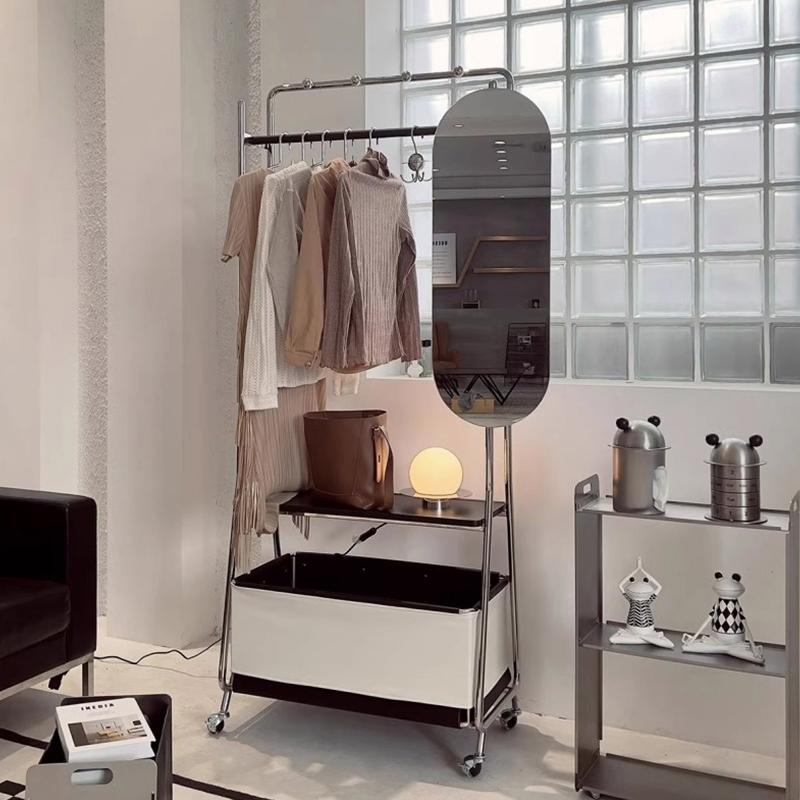 モダンキャスター付き多機能ハンガーラック