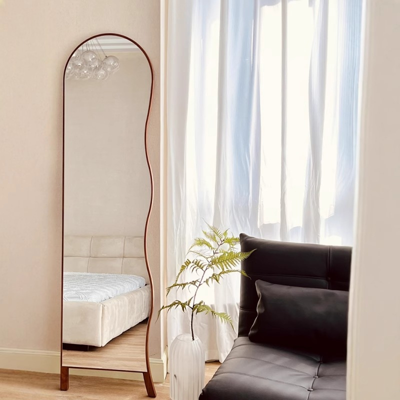 ハンガーラック付きスタンドミラー