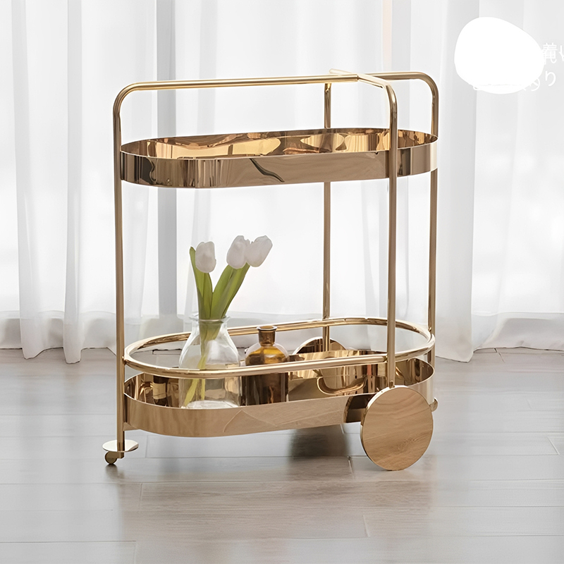 ステンレスゴールドワゴン | 多用途性と高級感を兼ね備えた洗練された