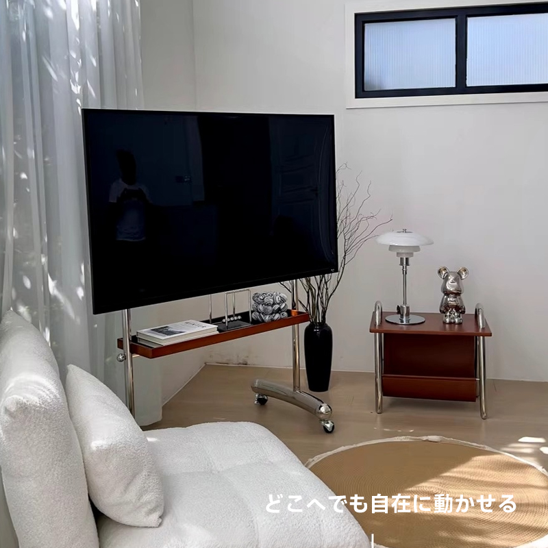 レトロ＆モダン！木調二層収納テレビスタンド 【公式通販】