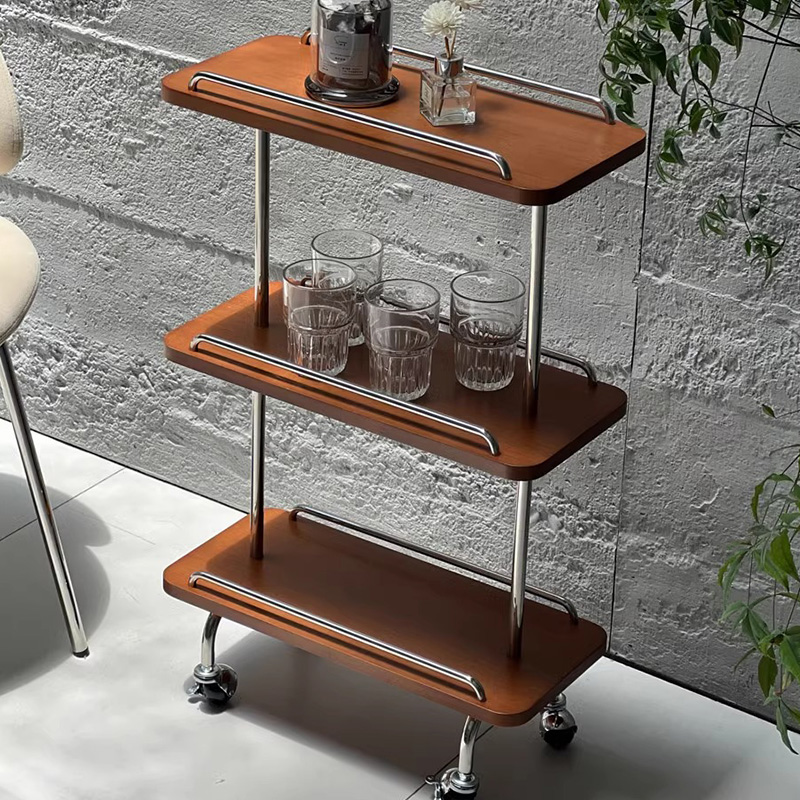 ステンレスフレーム天然木ワゴン | キッチンやワーク周りで頼れる機動