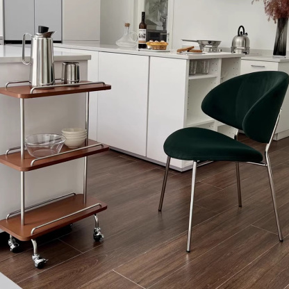 ステンレスフレーム天然木ワゴン