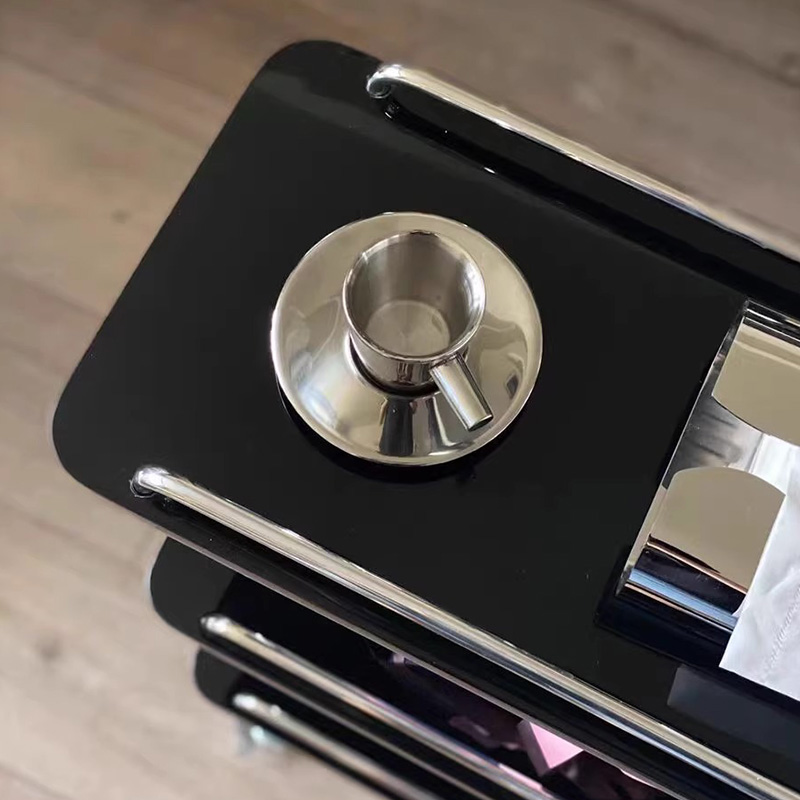 ステンレスフレーム天然木ワゴン