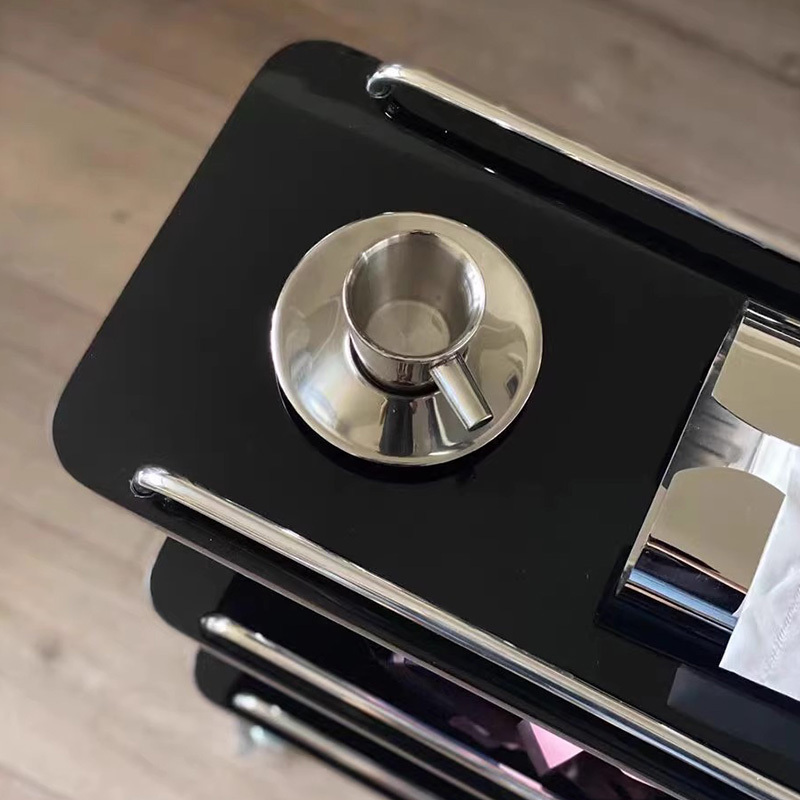 ステンレスフレーム天然木ワゴン