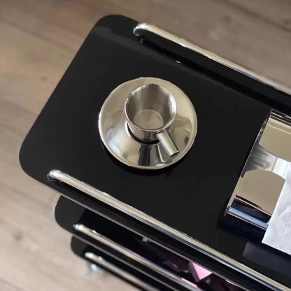 ステンレスフレーム天然木ワゴン