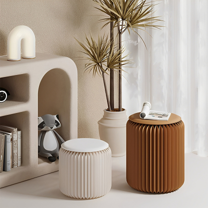 Kraft Paper 折りたたみ クラフト紙ラウンドスツール
