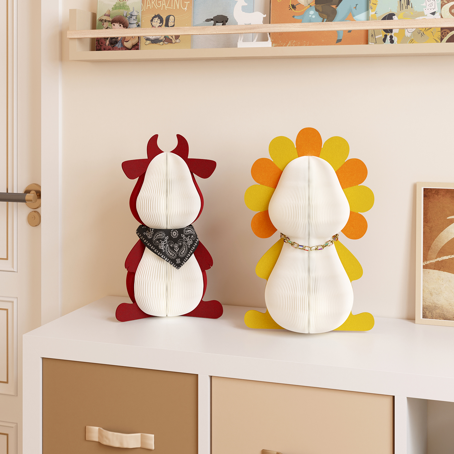 Kraft Paper アニマルペーパーオブジェ | 折りたたみ可能なクラフト紙