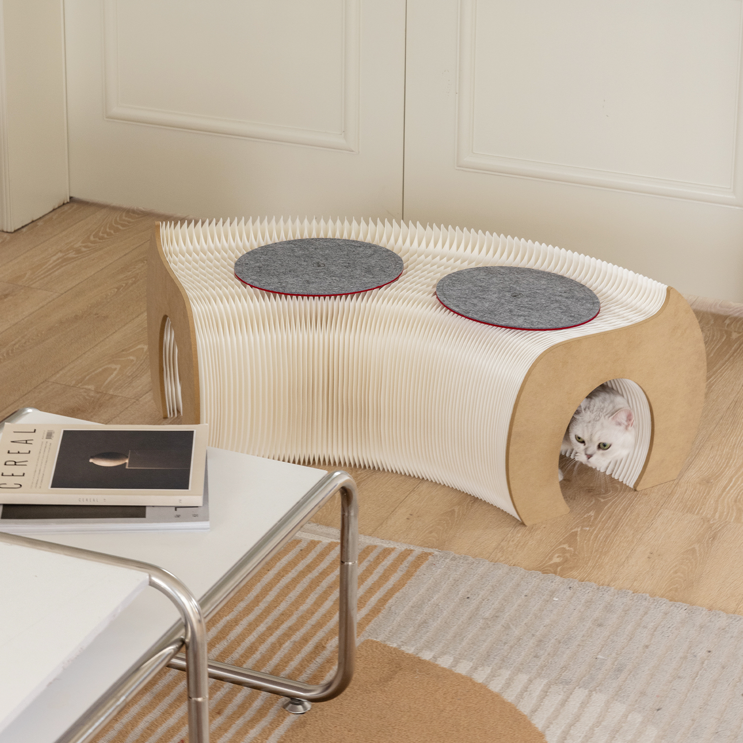 Kraft Paper 猫用トンネル型ベンチ