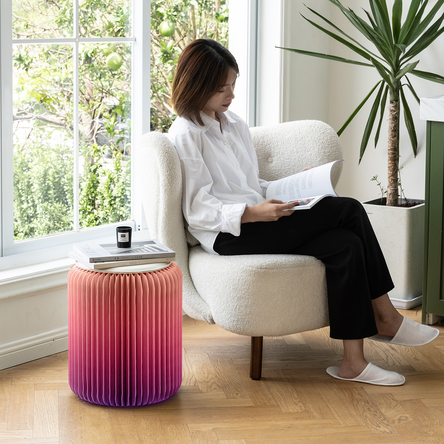 Kraft Paper クラフト紙折りたたみスツール | 自然な風合いで