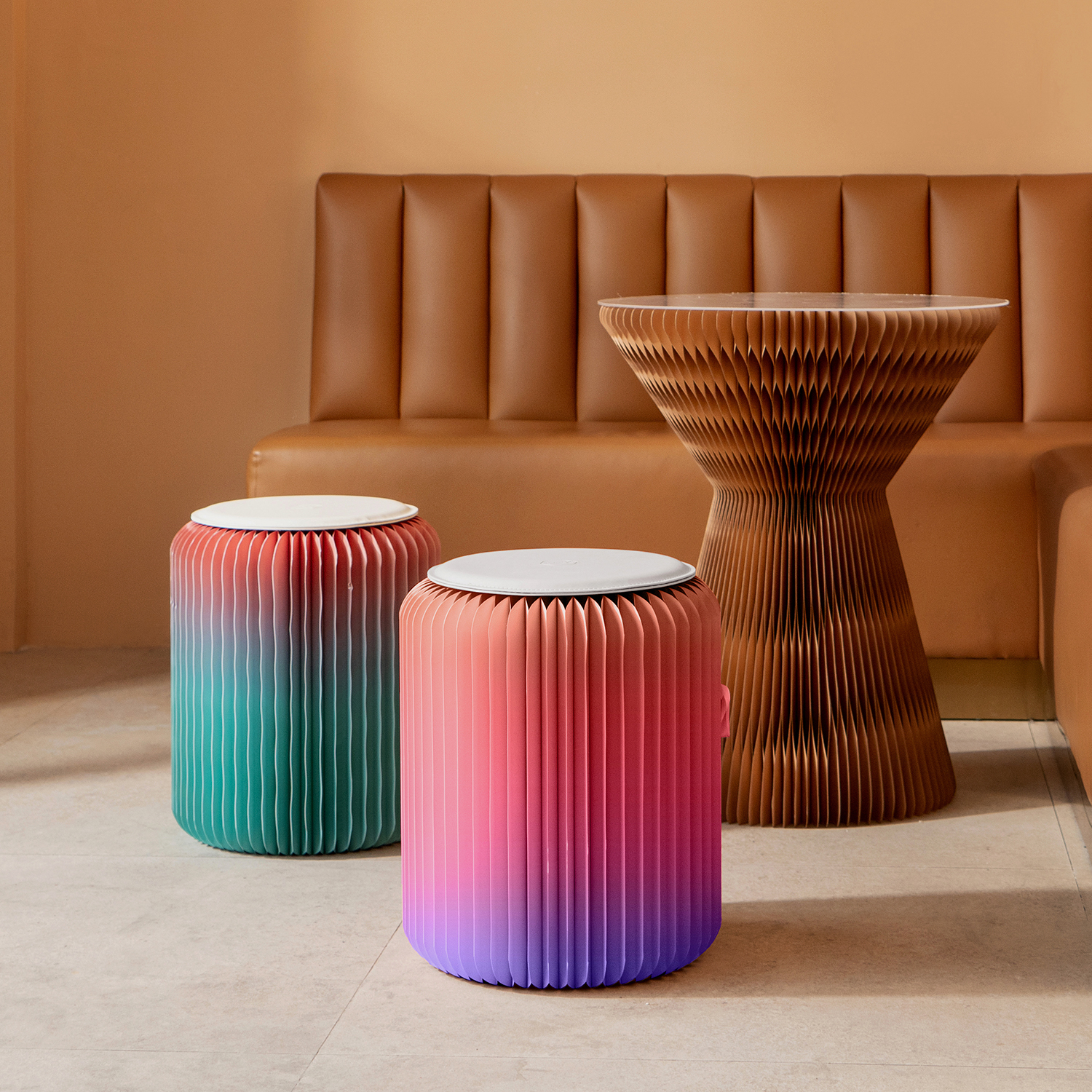 Kraft Paper クラフト紙折りたたみスツール | 自然な風合いで実用性に