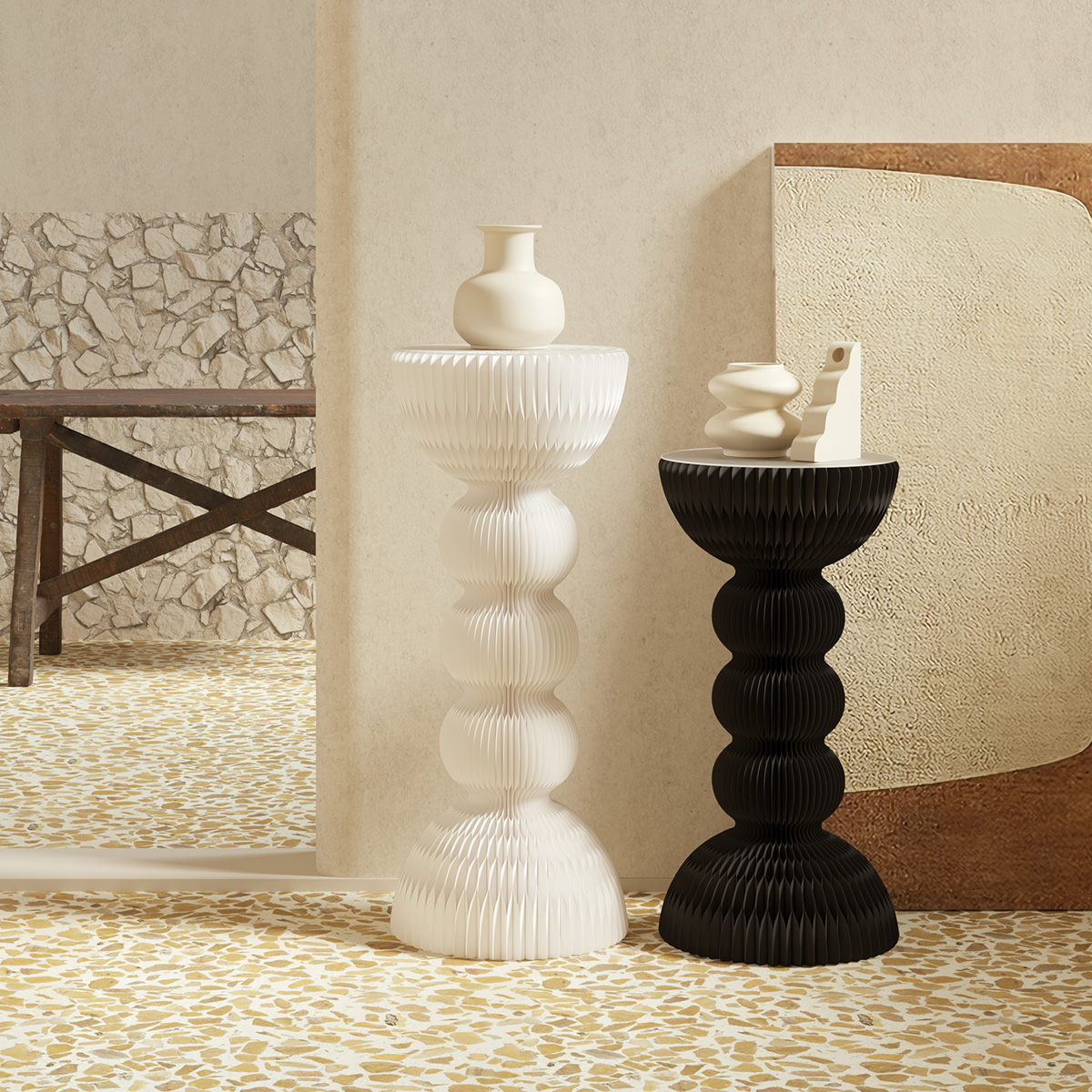 Kraft Paper クラフト紙モダンサイドテーブル