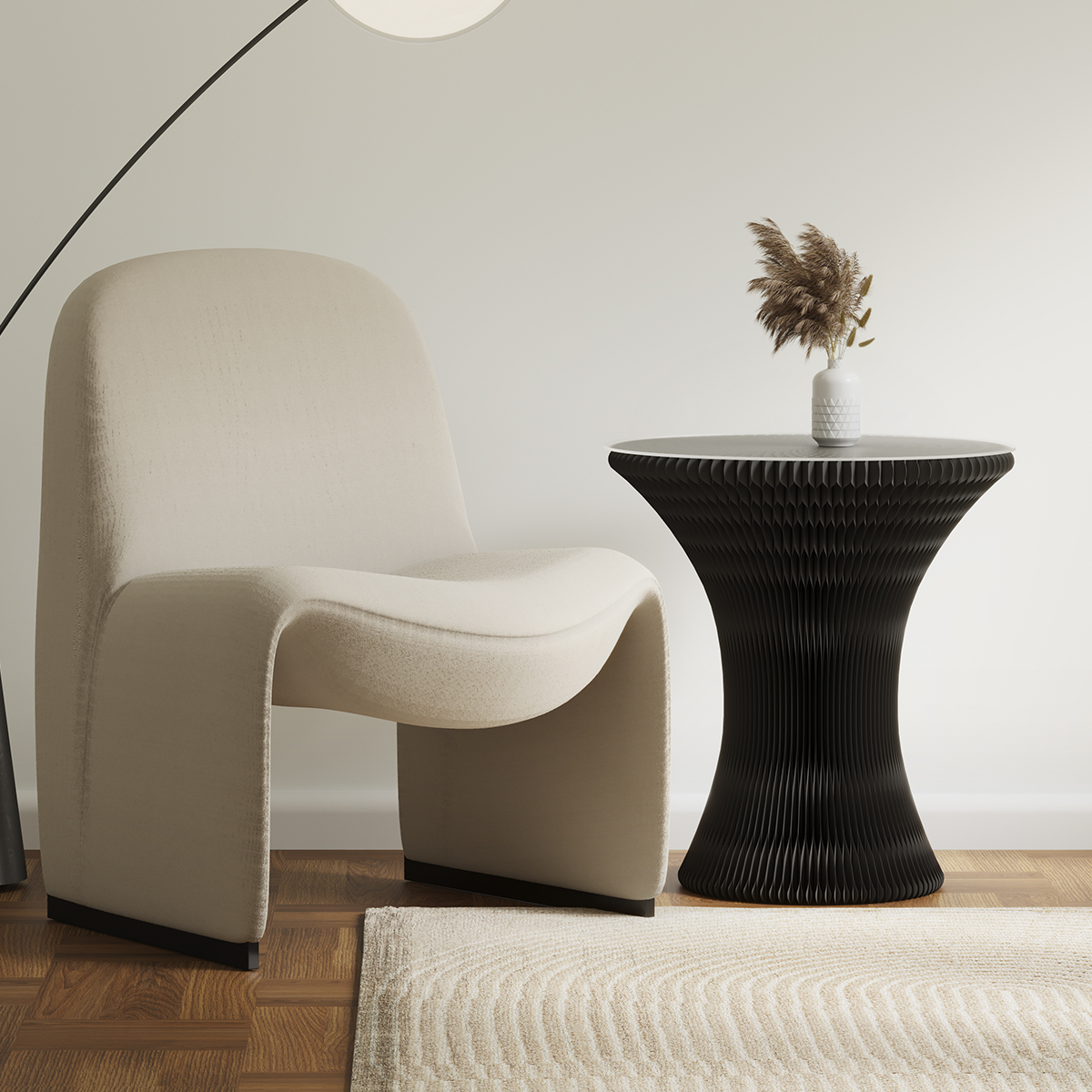 Kraft Paper 北欧風クラフト紙サイドテーブル