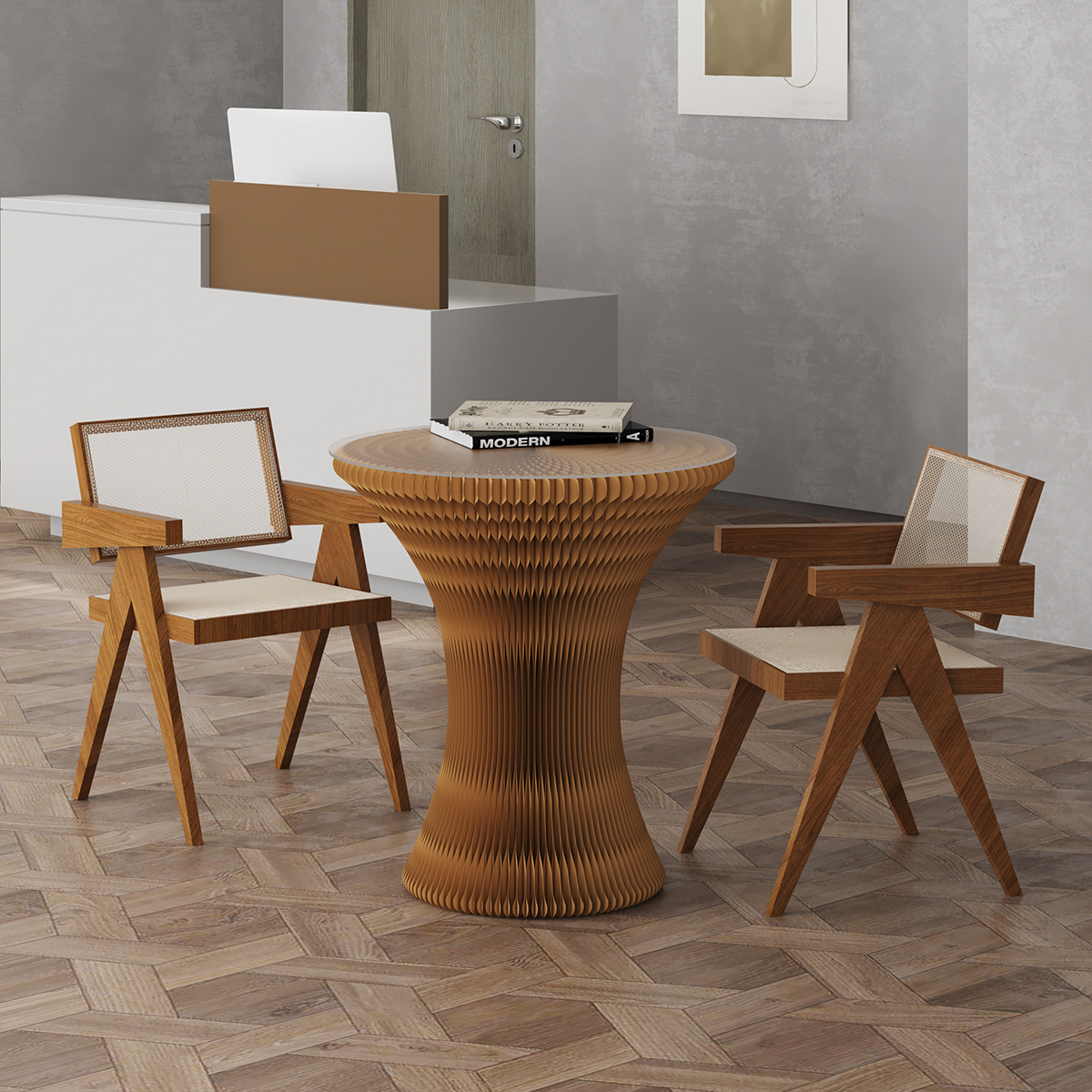 Kraft Paper 北欧風クラフト紙サイドテーブル