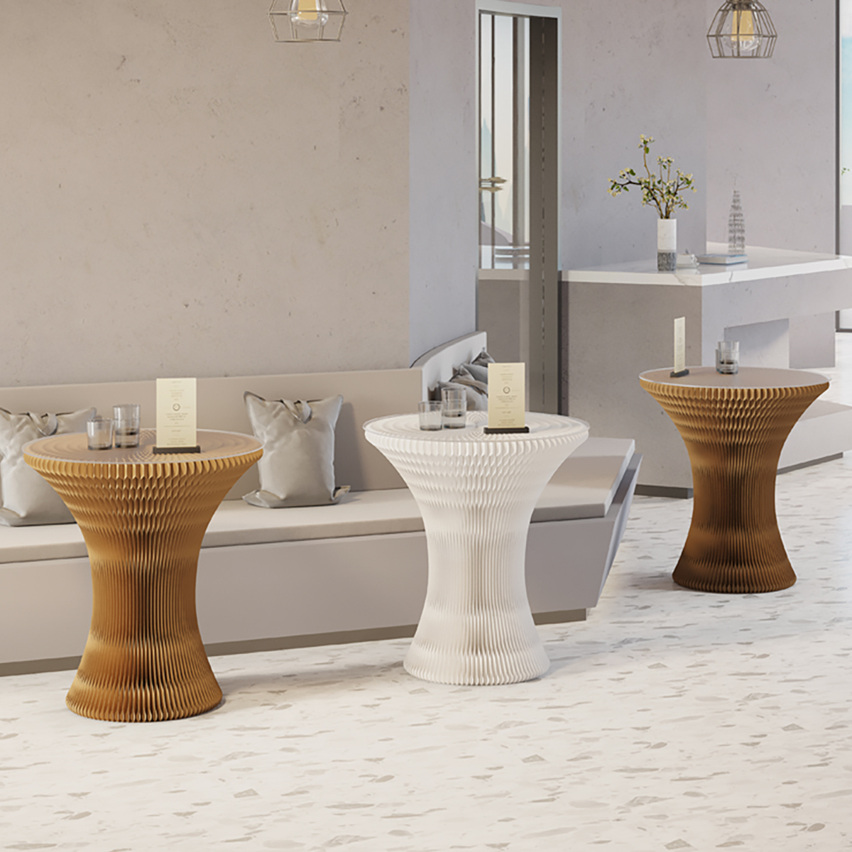 Kraft Paper 北欧風クラフト紙サイドテーブル