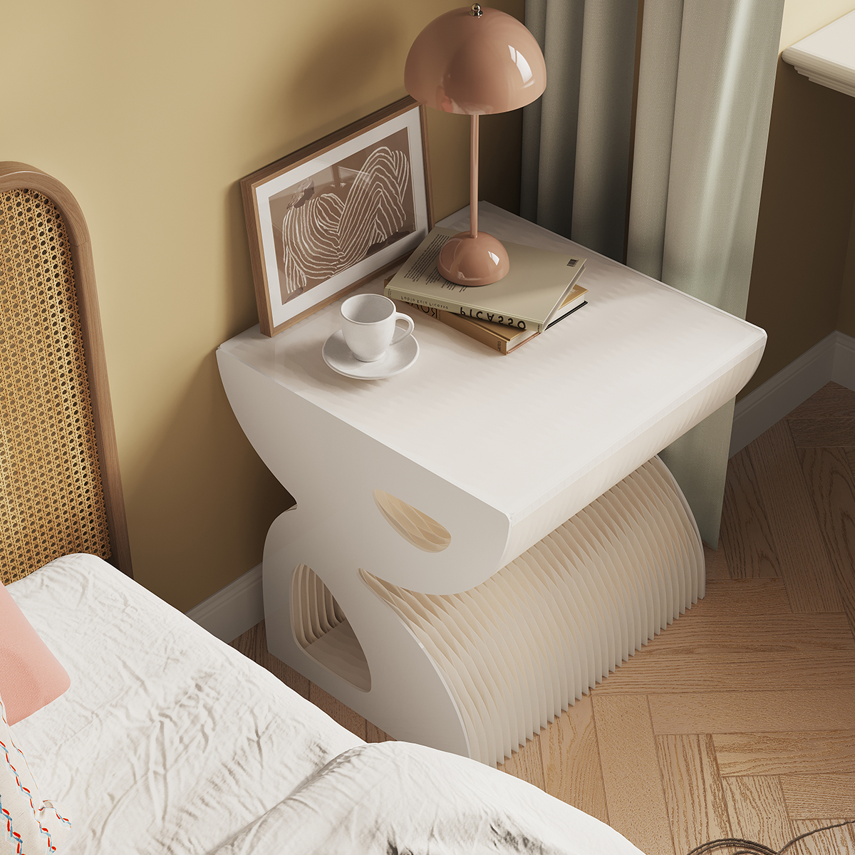 Kraft Paper エレガントウェーブテーブル｜引き伸ばすだけですぐに