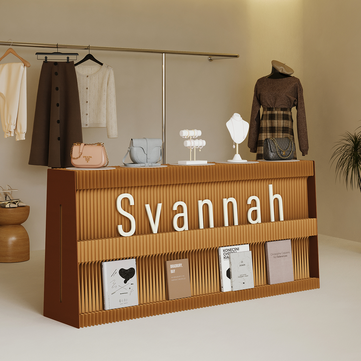 Kraft Paper ディスプレイロングラック