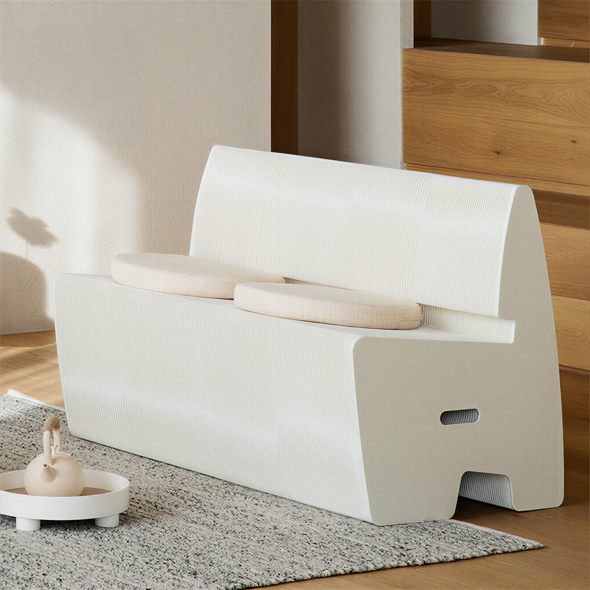 Kraft Paper 折りたたみソファベンチ｜折りたたみ収納・長さ調整可能