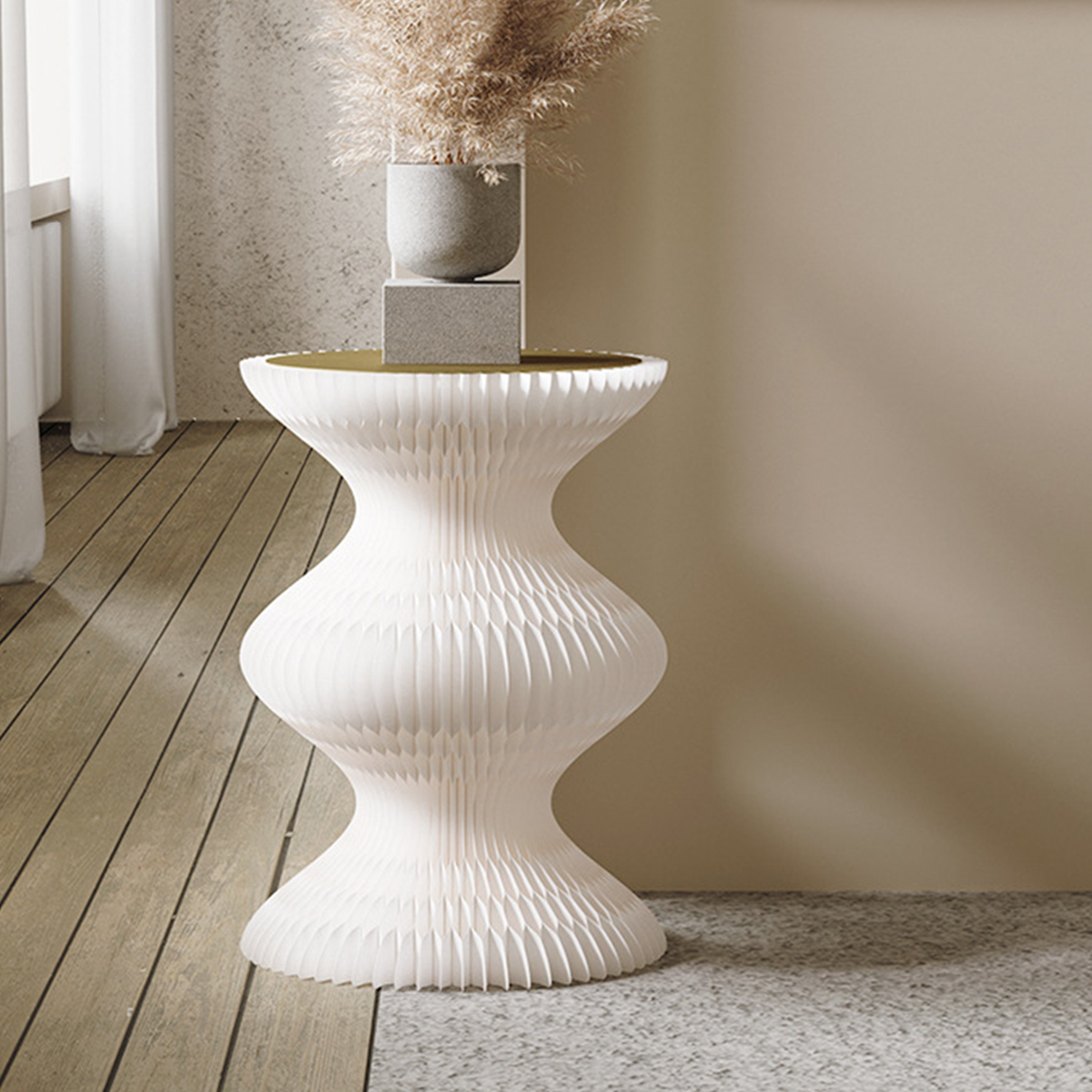 Kraft Paper ホワイト クラフト紙デザインサイドテーブル