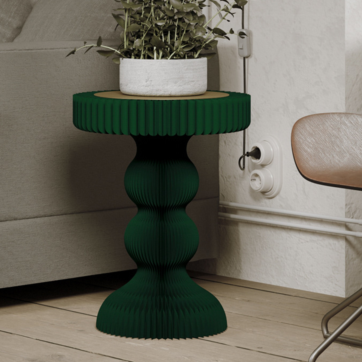 Kraft Paper ホワイト クラフト紙デザインサイドテーブル