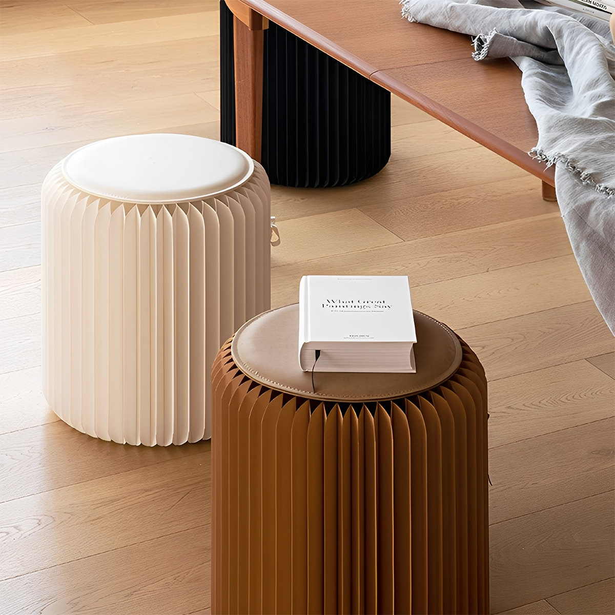 Kraft Paper 折りたたみ クラフト紙ラウンドスツール