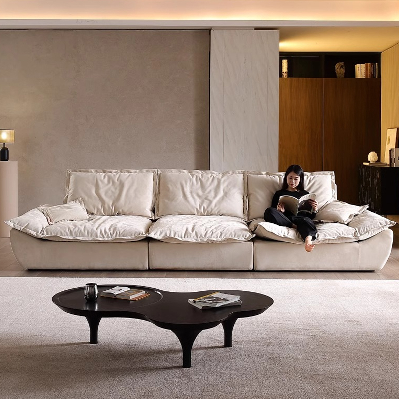 取り外せるクッション付きスライド式ワイドソファ【カスタマイズ可】