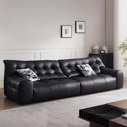 セミアニリンレザー オールインワンリラックスソファ | 滑らかな手触り