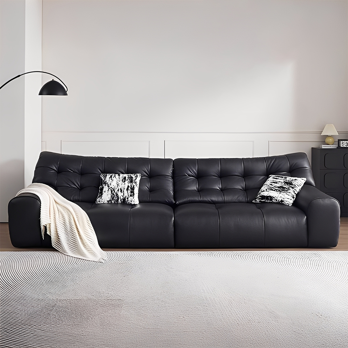 セミアニリンレザー オールインワンリラックスソファ | 滑らかな手触り