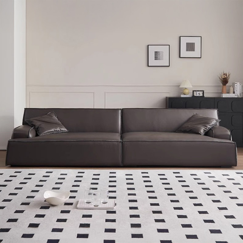 高級レザーリビングソファ