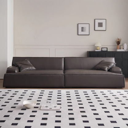 高級レザーリビングソファ