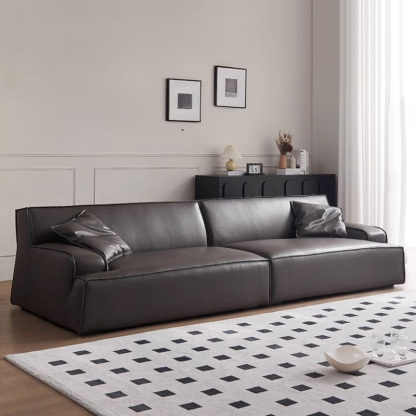 高級レザーリビングソファ